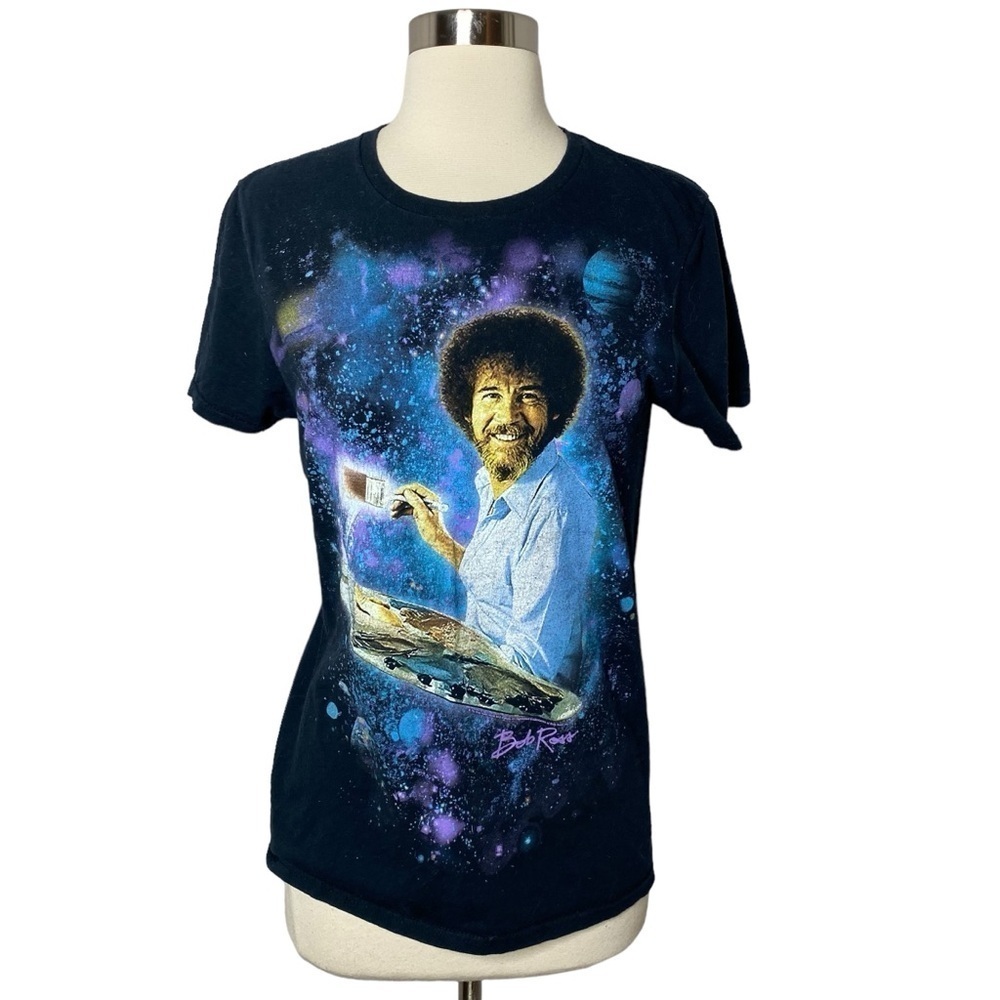 Bob Ross Space Galaxy Graphic Tee Shirt Size S